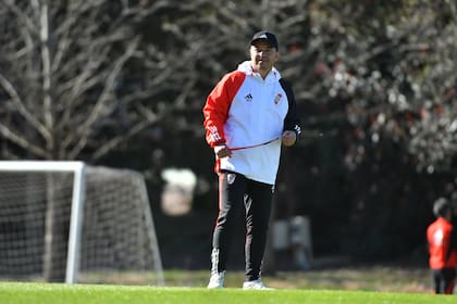 Marcelo Gallardo en la mini pretemporada que River realizó en Pilar durante la fecha FIFA