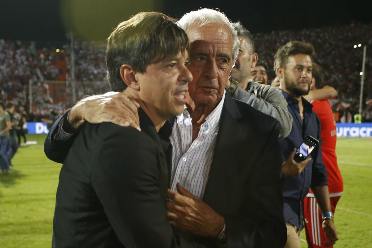 Marcelo Gallardo y Rodolfo D´Onofrio, presidente de River