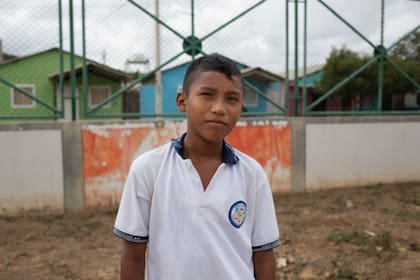 Marcelo Jesús Gouriyú, un alumno venezolano de 13 años que va a la escuela en Colombia