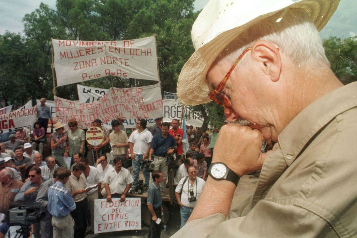 Marcelo Muniagurria, durante una protesta del campo en 1999