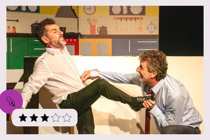 Marcelo Serre y Pasta Dioguardi, en Tengo un muerto en el placard, de Daniel Dalmaroni