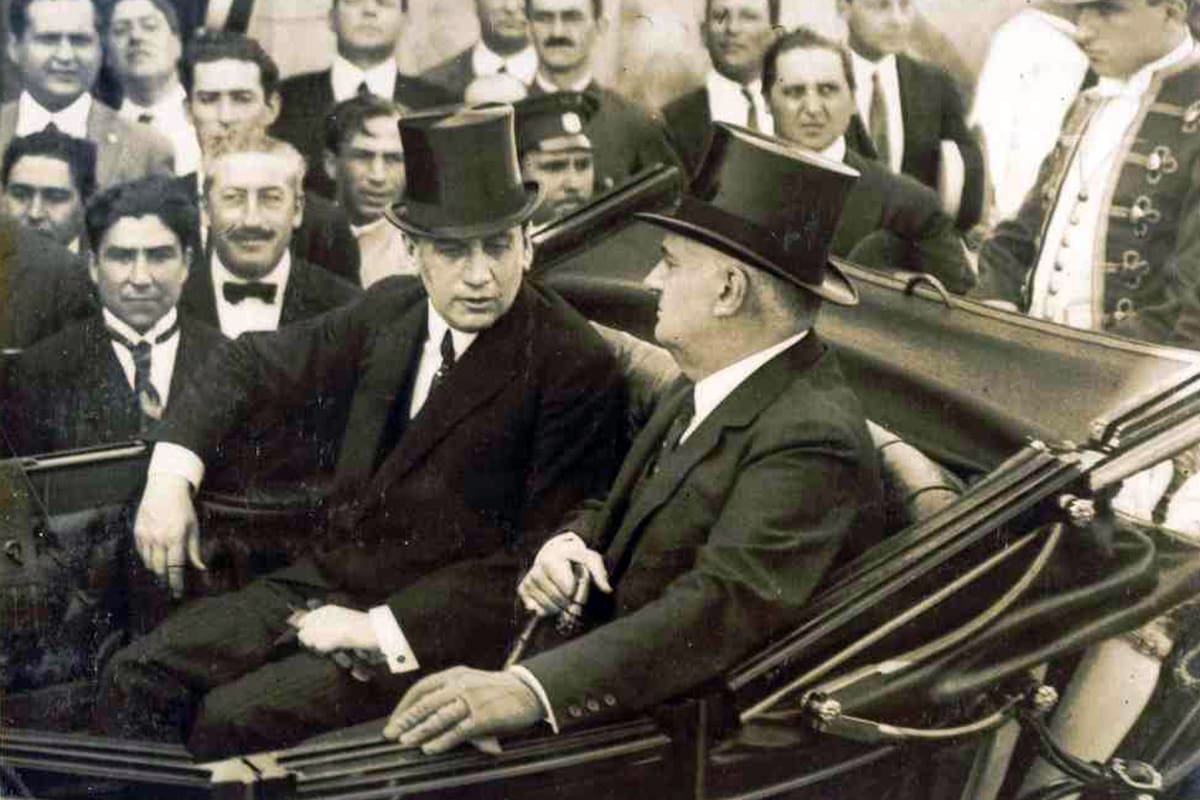 Marcelo T. de Alvear y el presidente de Chile Alessandri Palma, el 16 de marzo de 1925
