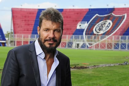 Marcelo Tinelli en el estadio de San Lorenzo de Almagro