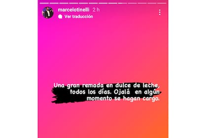 Marcelo Tinelli, furioso con eltrece, hizo su descargo en Instagram, aunque no mencionó a nadie. Captura de pantalla.