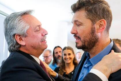 Marcelo Tinelli junto a Alberto Fernández en la primera reunión del plan "Argentina contra el hambre".