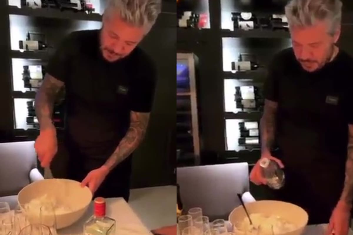 Marcelo Tinelli quiso preparar un postre y sus amigos bromearon con el resultado de la preparación