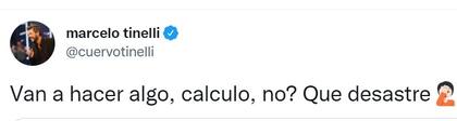 Marcelo Tinelli tuiteó para que el Gobierno "haga algo" con la cotización del dólar paralelo