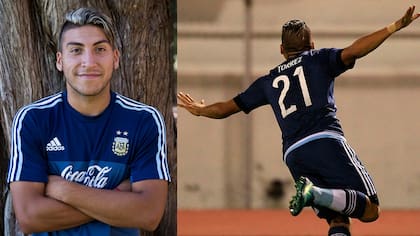 Marcelo Torres, de frente y con el Torrez en la espalda; el atacante se empieza a hacer conocido por sus goles