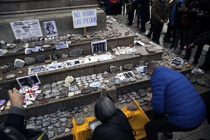 Marcha de las Piedras en Plaza de Mayo. Sábado 4 de septiembre de 2021