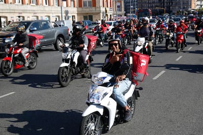 Marcha de repartidores de aplicaciones