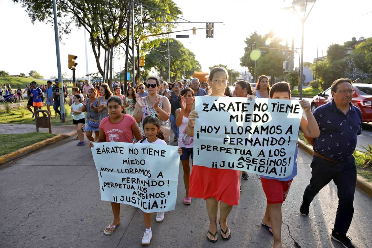 Marcha en Zárate pidiendo justicia por el asesinato de Fernando Báez Sosa