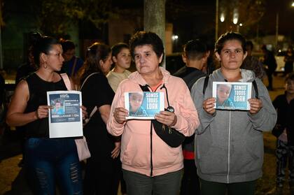 Marcha por la desaparición de Loan, en 9 de Julio en la provincia de Corrientes. Los vecinos marcharon a la comisaría del lugar