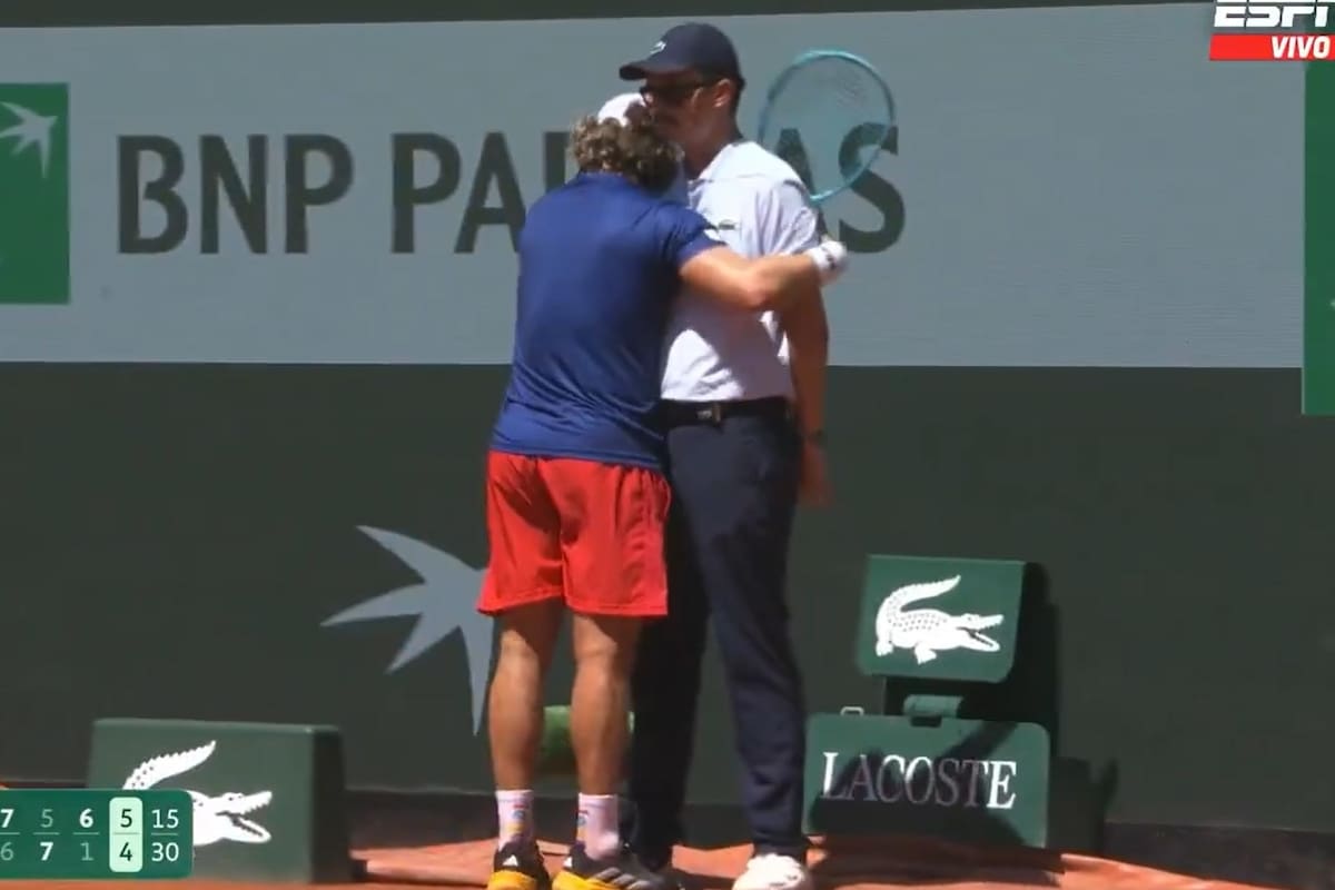 Marco Trungelliti abrazó a un juez de línea luego de que le erró a la pelota con la raqueta