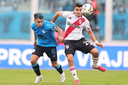 Marcos Acuna, en la final ante Belgrano; el lateral izquierdo no fue convocado por Scaloni