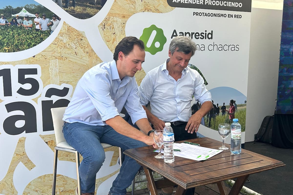 Marcos Bradley, director general de Syngenta para Latinoamérica Sur, y Marcelo Torres, presidente de Aapresid
