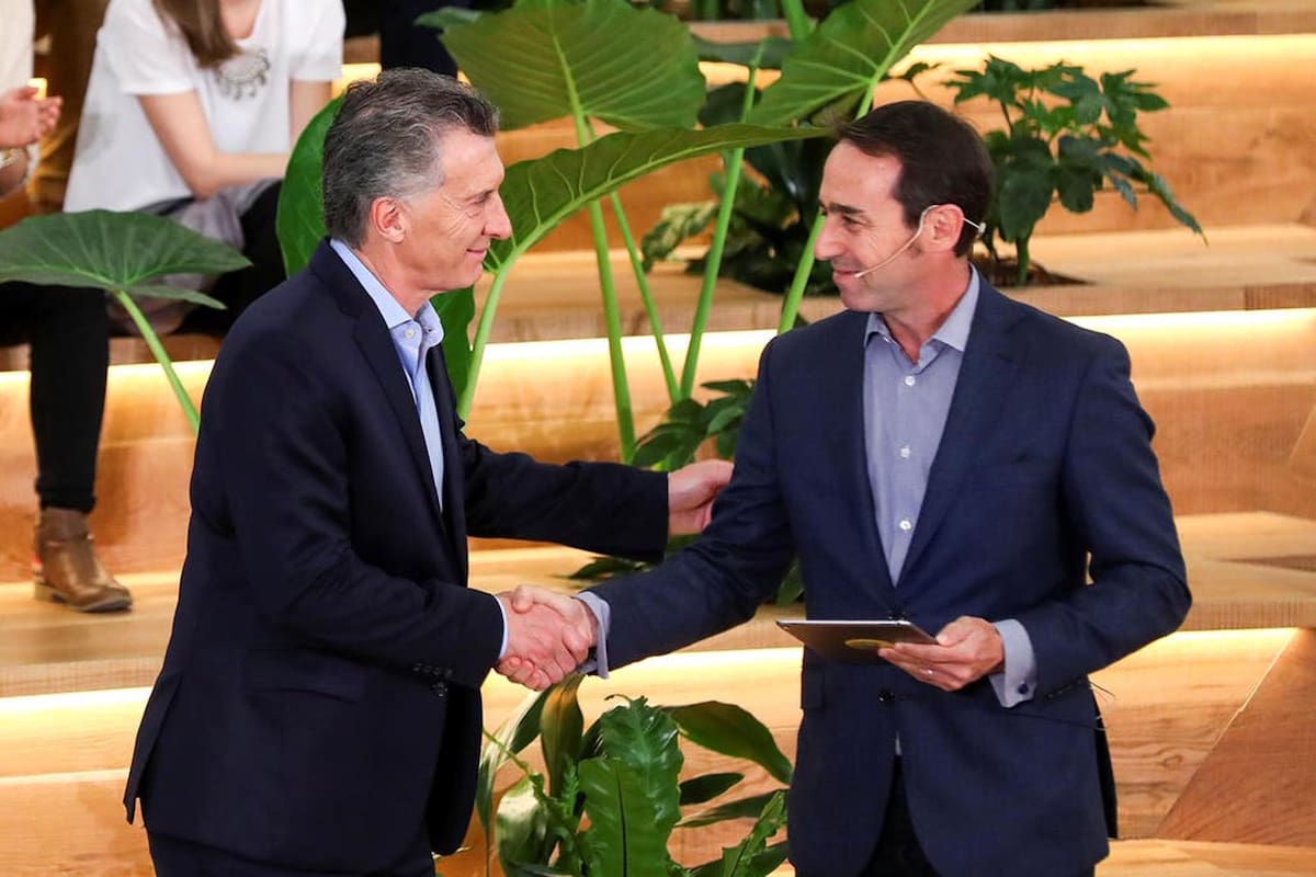 Marcos Galperin, CEO de Mercado Libre, en un encuentro con Mauricio Macri