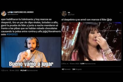 Marcos generó gran repercusión al ganar la prueba semanal (Captura Twitter)