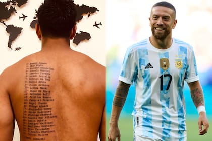 Marcos Minadeo publicó su tatuaje de la selección argentina y Alejandro "Papu" Gómez reaccionó en Instagram