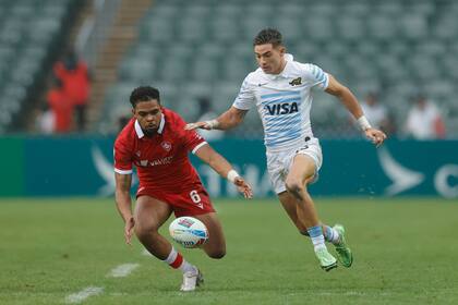Marcos Moneta inicia su jugada "futbolera" rumbo al try