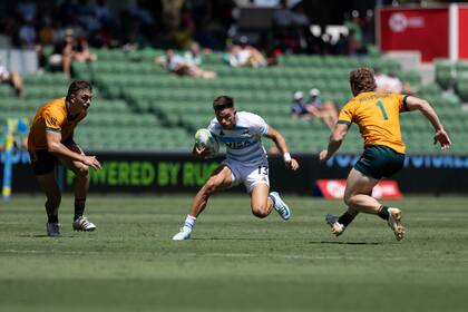 Marcos Moneta no marcó tries en el primer día de acción de los Pumas 7s en el Seven de Perth