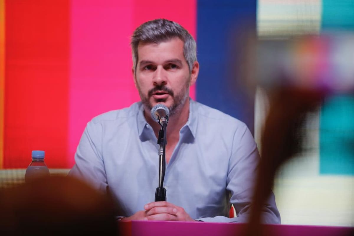 Marcos Peña, durante la conferencia de prensa realizada en el búnker de Juntos por el Cambio