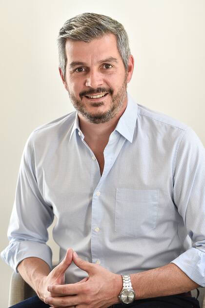 Marcos Peña durante la entrevista con LA NACION en la quinta presidencial de Olivos