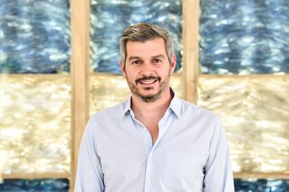 Marcos Peña durante la entrevista con LA NACION en la quinta presidencial de Olivos