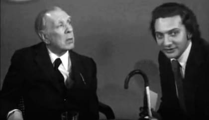 Marcos Ricardo Barnatán y Jorge Luis Borges