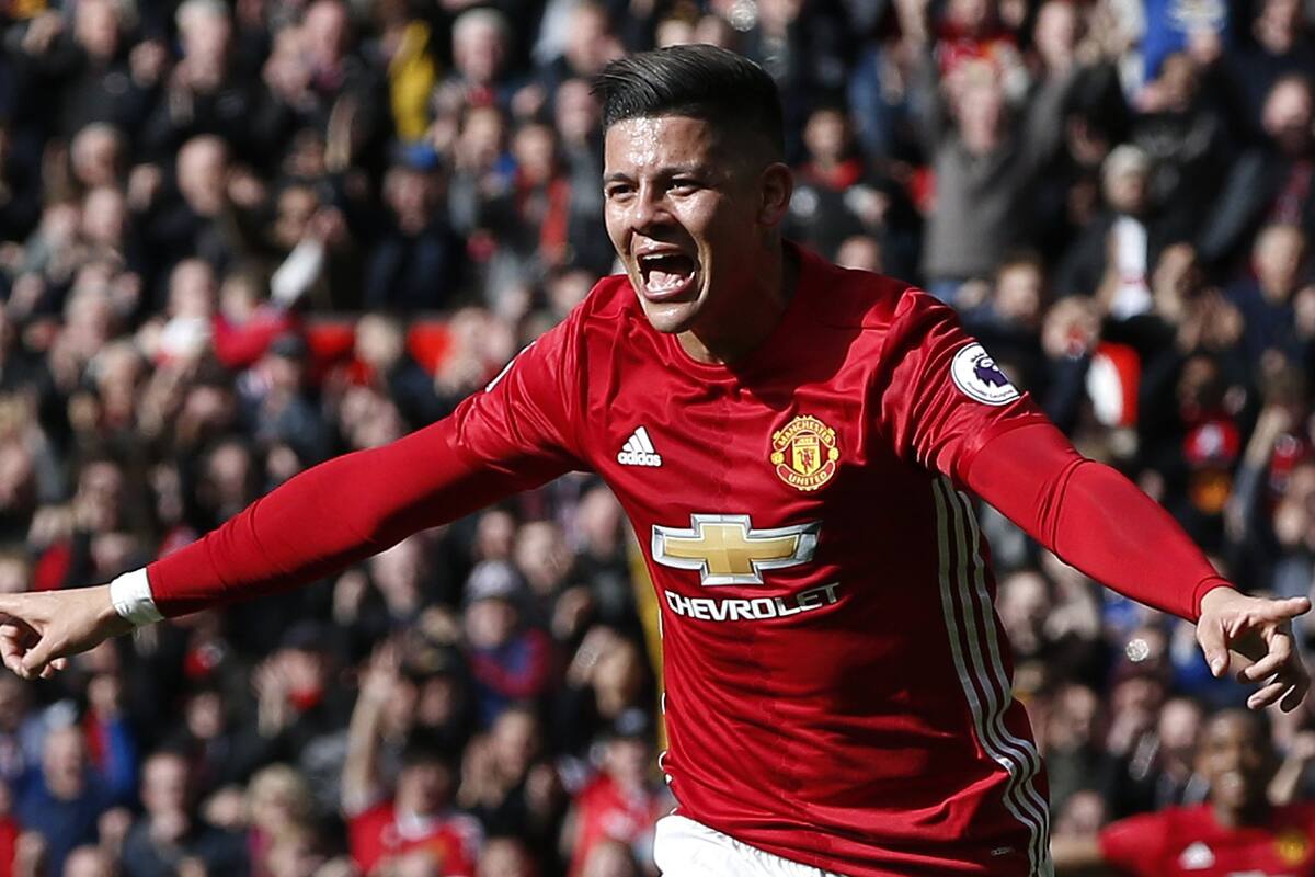 Marcos Rojo en 2017 con el Manchester United