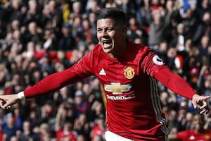Marcos Rojo en 2017 con el Manchester United