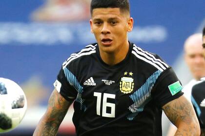 Rojo en Rusia 2018; una de sus últimas apariciones en el seleccionado argentino