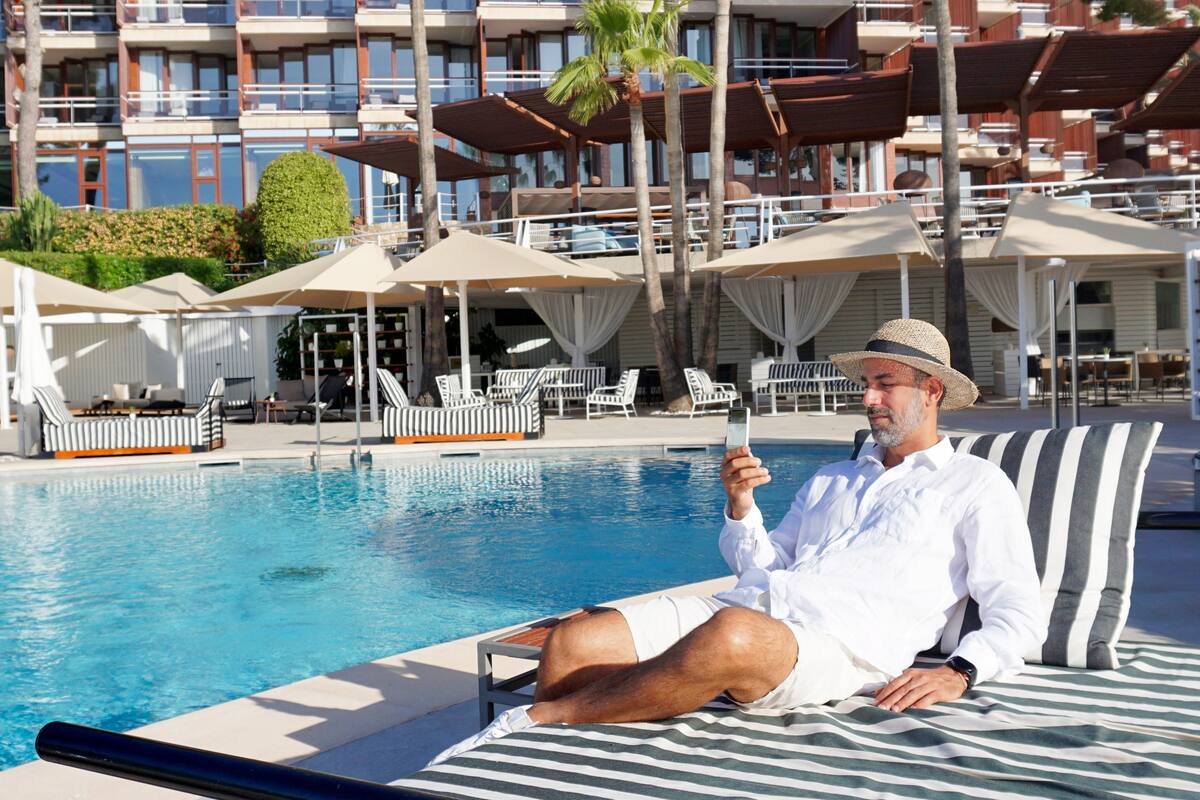 Marcos Toscani en el Hotel de Mar, en Mallorca