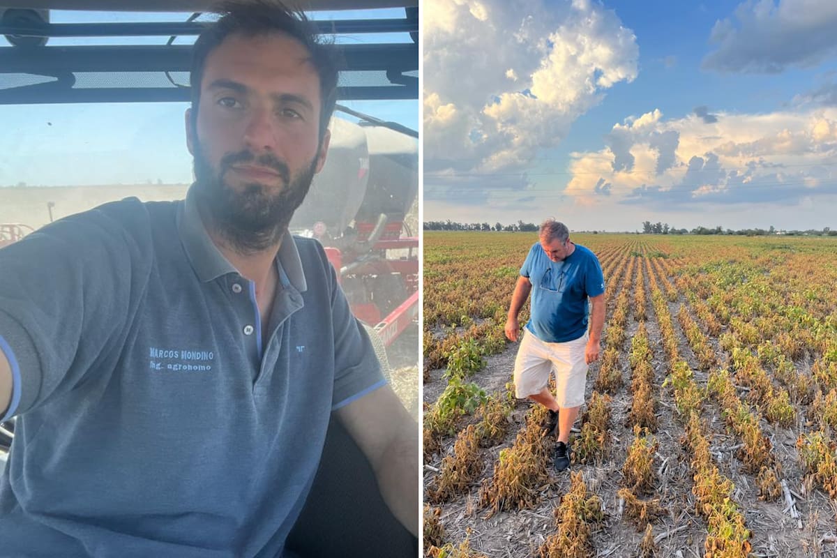 Marcos y su papá Javier Mondino contaron la situación que atraviesan producto de la sequía