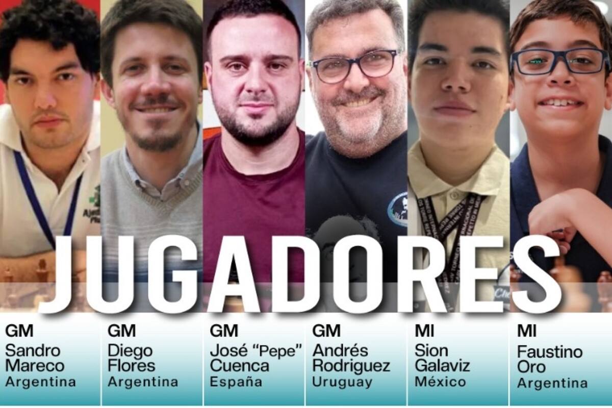 Mareco, Flores, Cuenca, Rodríguez, Galaviz y Oro, los seis protagonistas del Magistral principal; el pequeño Faustino, además, jugará otros torneos