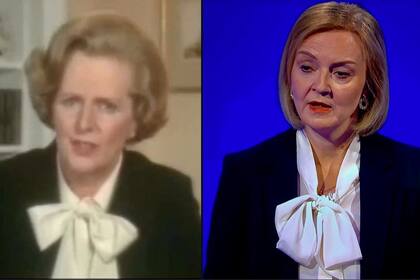 Margaret Thatcher a la izquierda, y Liz Truss a la derecha