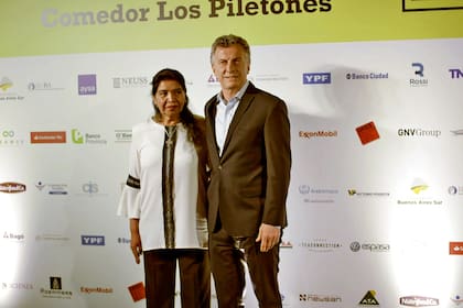 Margarita Barrientos y el Presidente Mauricio Macri