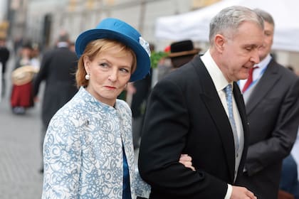 Margarita de Rumania y su esposo Radu fueron algunos de los miembros de la realeza europea que asistieron a la boda.