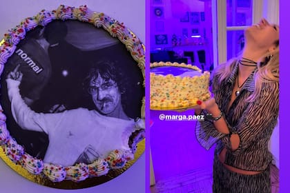 Margarita Paéz con la torta de Charly García