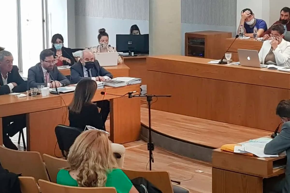 Margarita Riega de Dalmasso (de espaldas, en el centro), durante su declaración