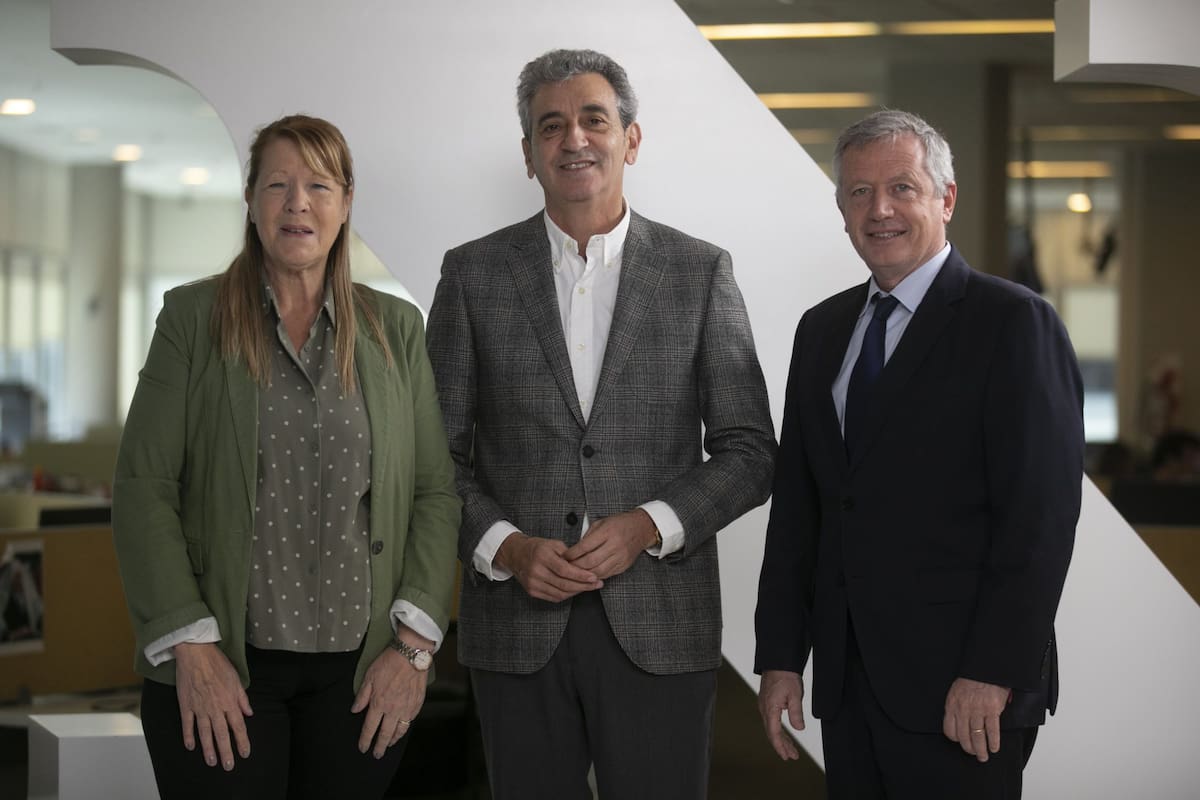 Margarita Stolbizer, Florencio Randazzo y Emilio Monzó, en la Redacción de LA NACION