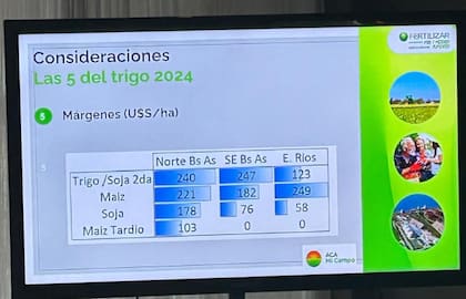 Márgenes en dólares de la campaña que viene