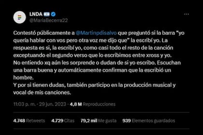 María Becerra fue contundente
