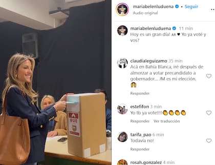 María Belén Ludueña asistió a votar esta mañana