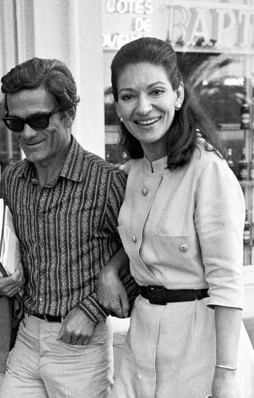Maria Callas y Pasolini compartieron una amistad duradera, juntos estuvieron en Argentina para la presentación de Medea en el Festival de Cine de Mar del Plata