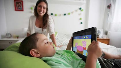 María Cecilia Escudero con su hijo Benjamín