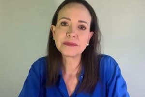 María Corina Machado, durante su entrevista con LA NACION