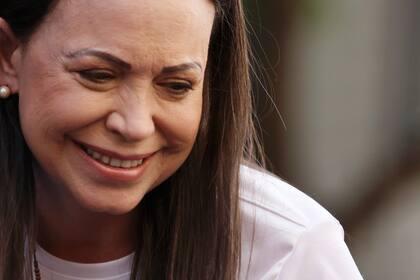María Corina Machado durante una manifestación contra Nicolás Maduro, tras las fraudulentas elecciones de 2024