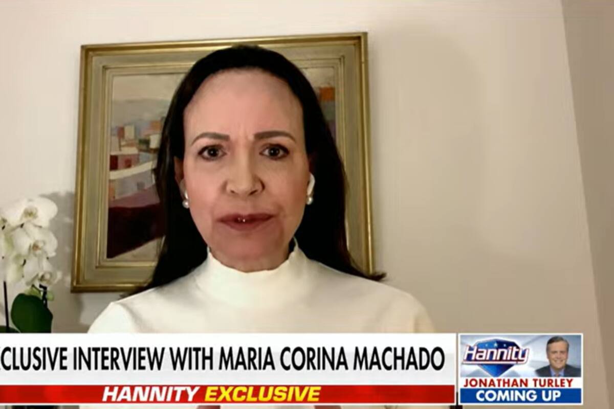 María Corina Machado, en una entrevista en televisión