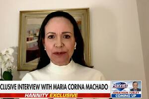 María Corina Machado, en una entrevista en televisión