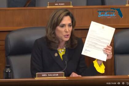 María Elvira Salazar en su presentación en el Congreso de EE.UU.